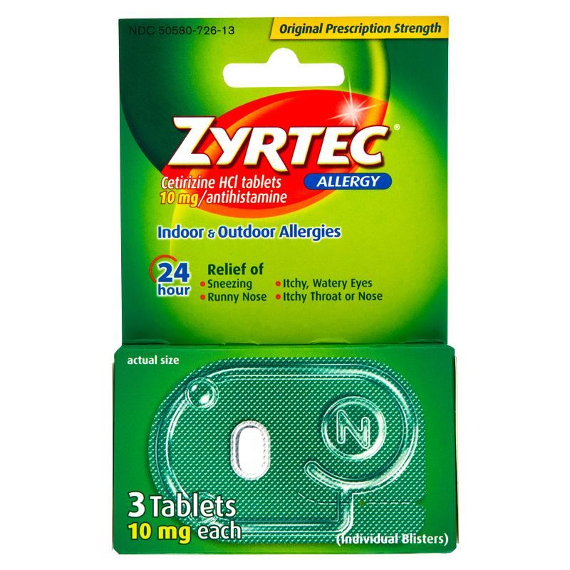 Zyrtec 24-Hour Allergy Relief Tablets 3ct