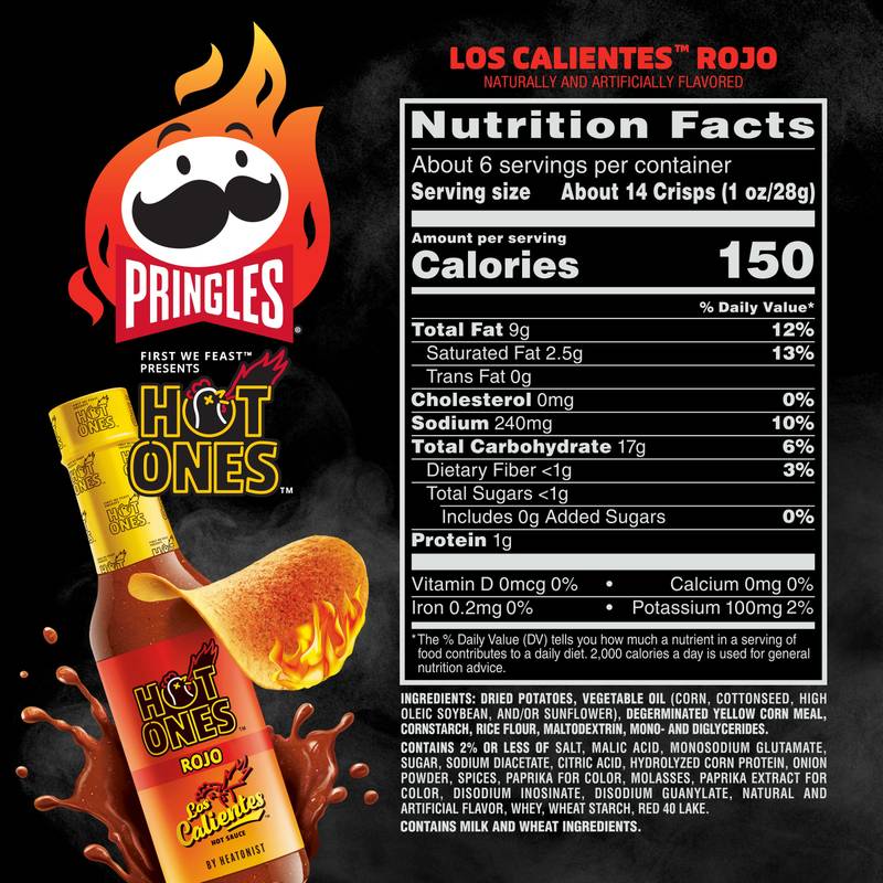 Pringles® Hot Ones® Rojo Standard, 5.5 oz