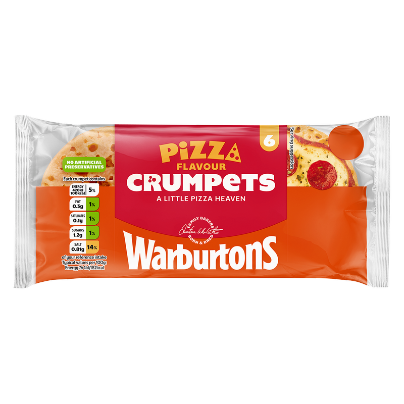 Warburtons Pizza Crumpets, 6pcs