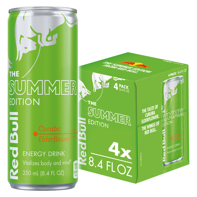 Red Bull Energy Drink Summer Ed. Curuba Elderflower, 8.4 Fl Oz, 4 Cans