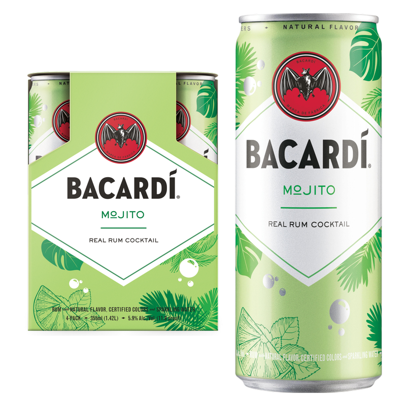 Bacardi Mojito Rum Cocktails 4pk 12oz 5.9% ABV