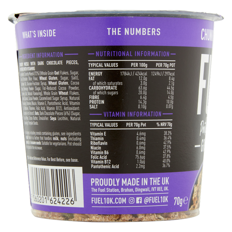 FUEL10K Chocolate Protein Granola Cereal Pot, 70g