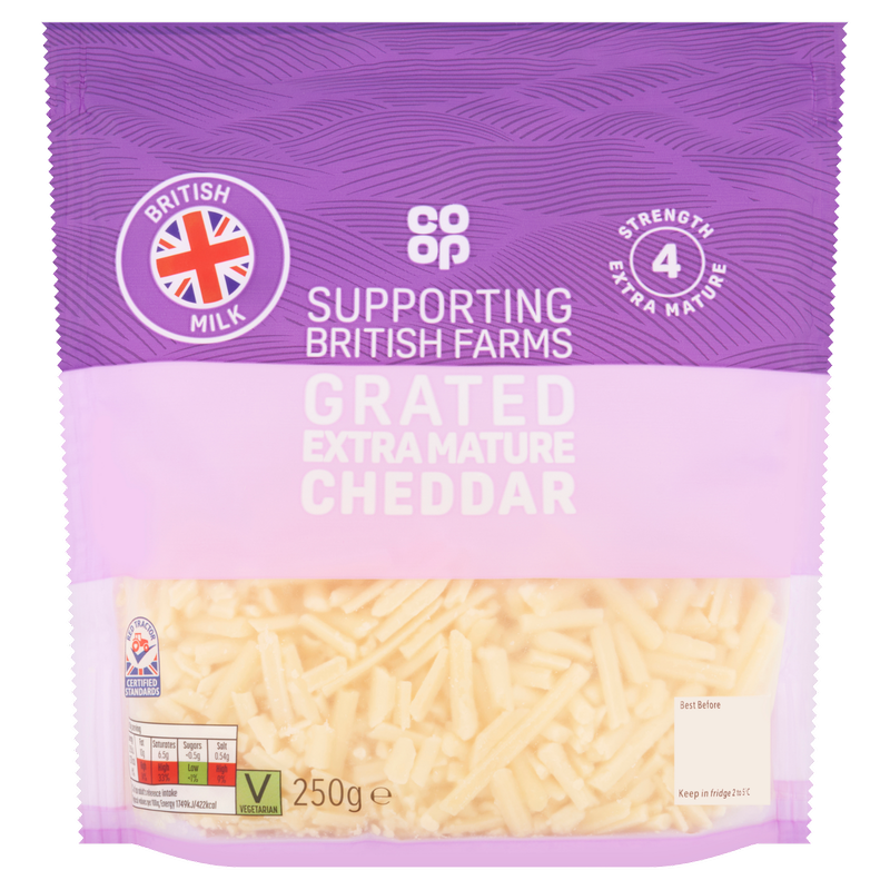 Co-op British Extra Mature Cheddar Grated, 250g