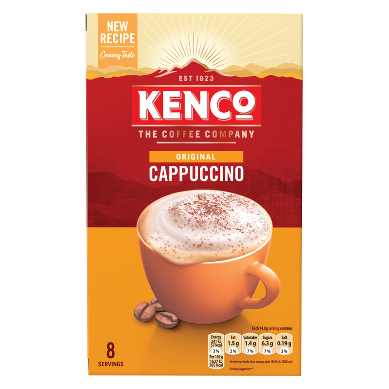 Kenco Original Cappuccino, 8 x 14.8g