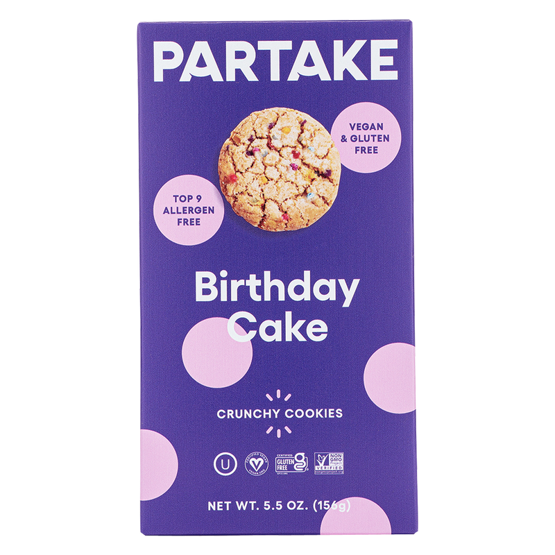 Partake Gluten Free Vegan Crunchy Birthday Cake Cookies 5.5oz