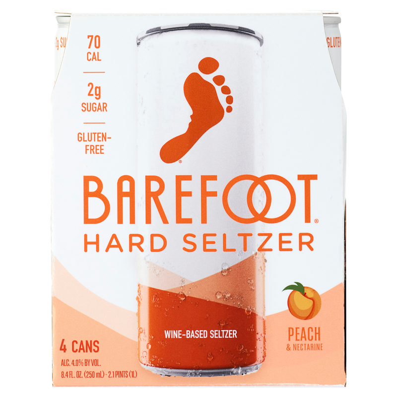 Barefoot Peach Hard Seltzer 4pk 250ml Can 4.0% ABV