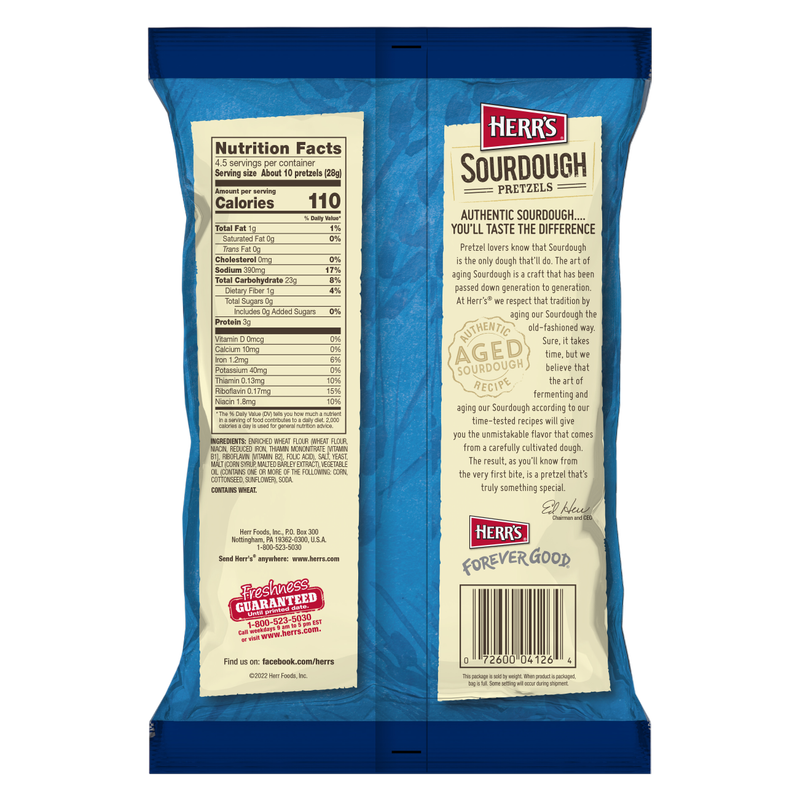 Herr's Sourdough Bite Size Pretzels, 4.5 oz