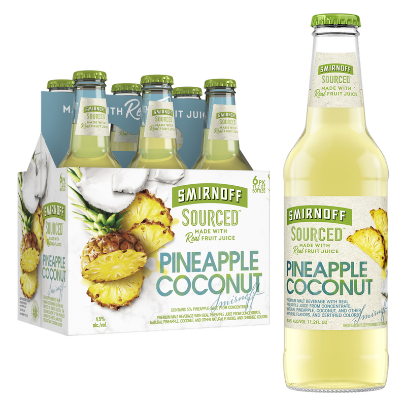 Smirnoff Sourced Pineapple Coconut 6pk 11.2oz Btl