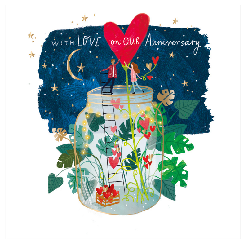 Ling Design Love Jar Anniversary Card, 1pcs
