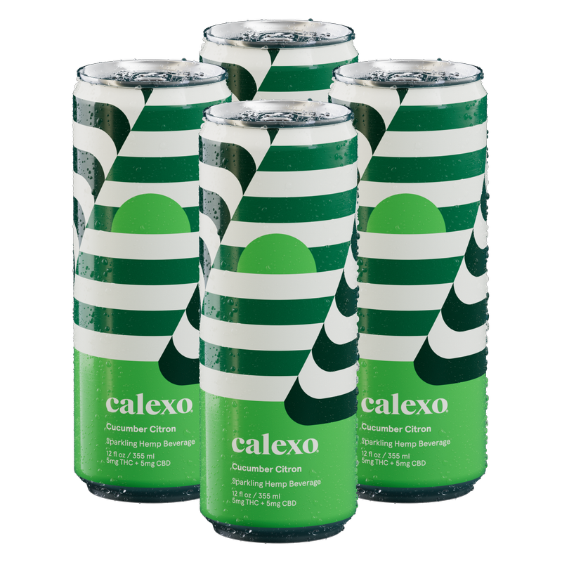 Calexo THC 5mg Cucumber Citron Sparkling  Beverage 4pk 12oz Can