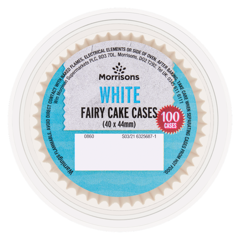 Morrisons White Fairy Cake Cases, 100pcs