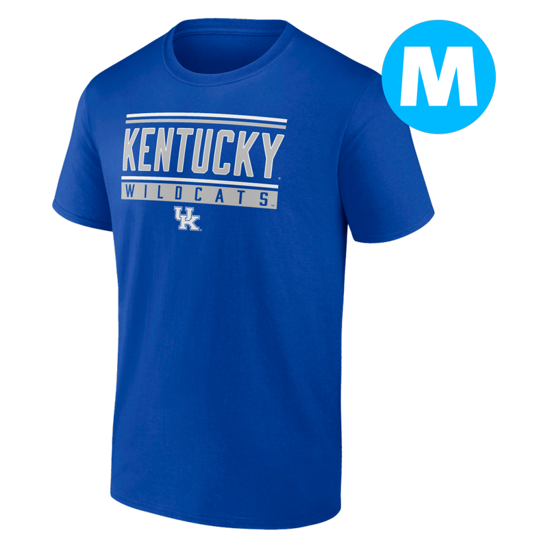 University of Kentucky Fundamentals Cotton Stripe and Block Short Sleeve Tee-Size Medium