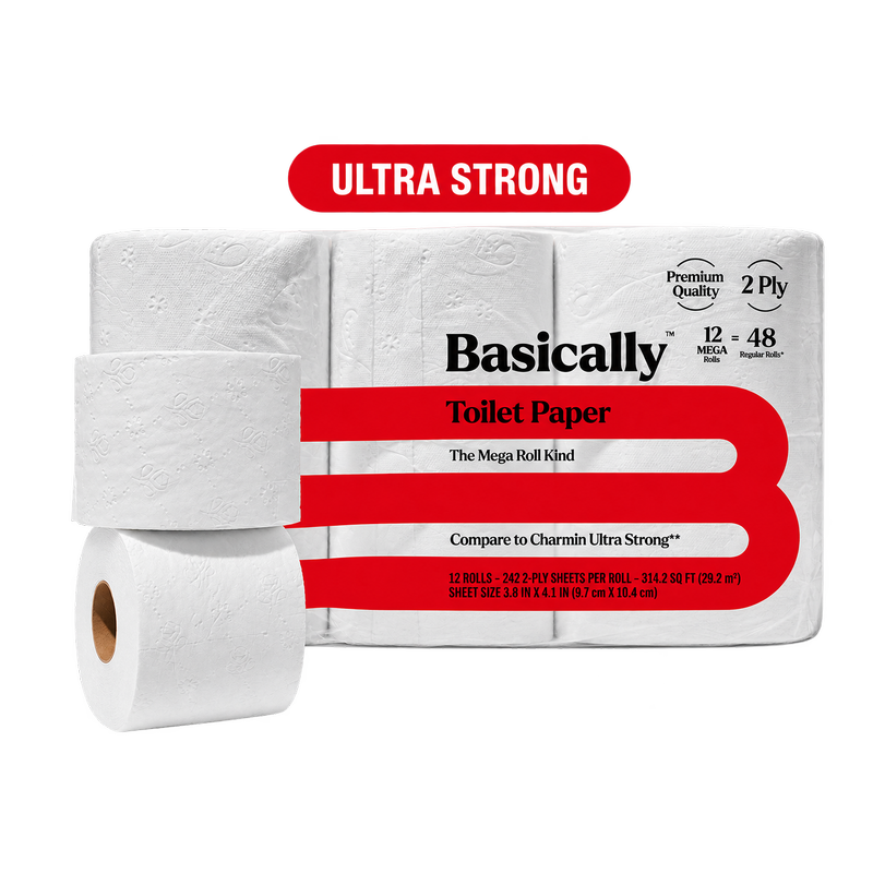 Basically 12ct Ultra Strong Toilet Paper