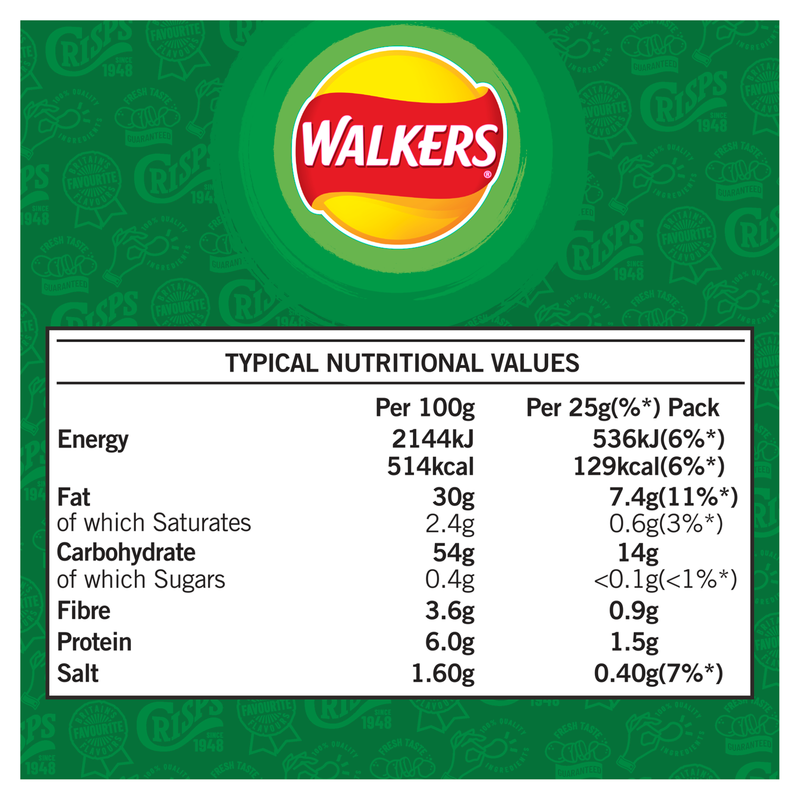 Walkers Salt & Vinegar, 6 x 25g