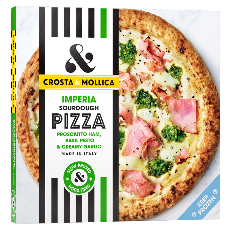 Crosta & Mollica Ham, Pesto & Garlic Pizza, 419g