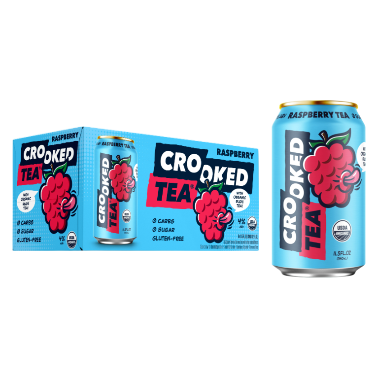 Crooked Tea Raspberry 8pk 12oz Can 4% ABV
