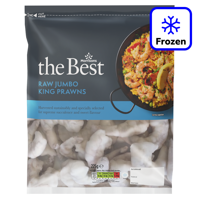 Morrisons The Best Frozen Raw Peeled King Prawns, 225g