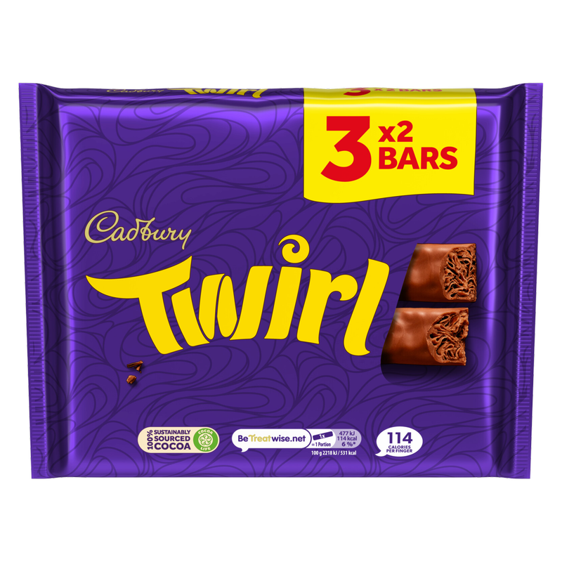 Cadbury 3 Twirl Bars, 129g