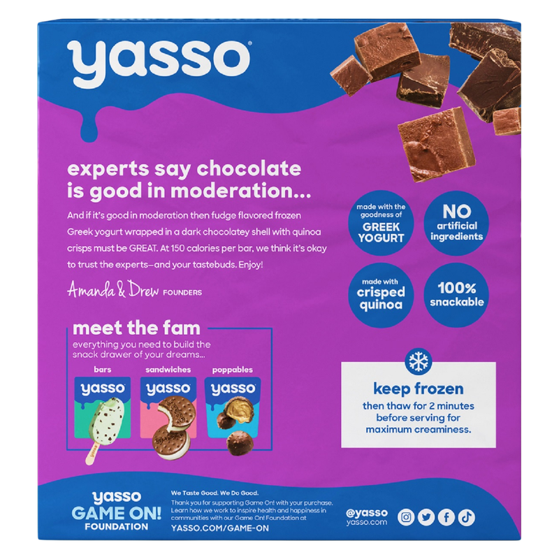 Yasso Fudge Chocolate Crunch Ice Cream Bars 4ct