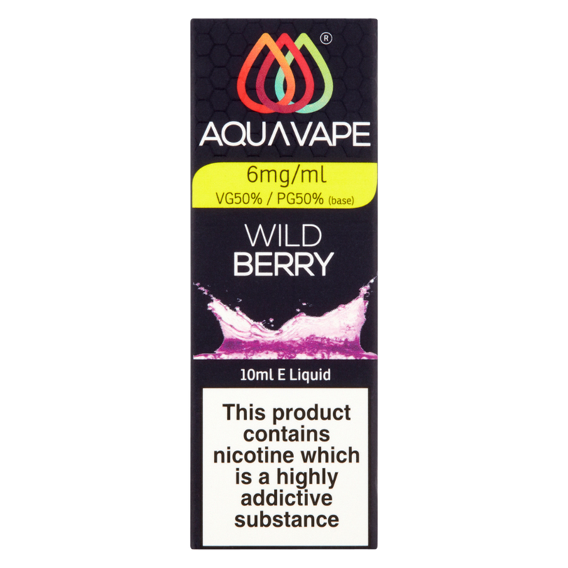 Aqua Vape Wild Berry E-Liquid 6mg/ml, 10ml