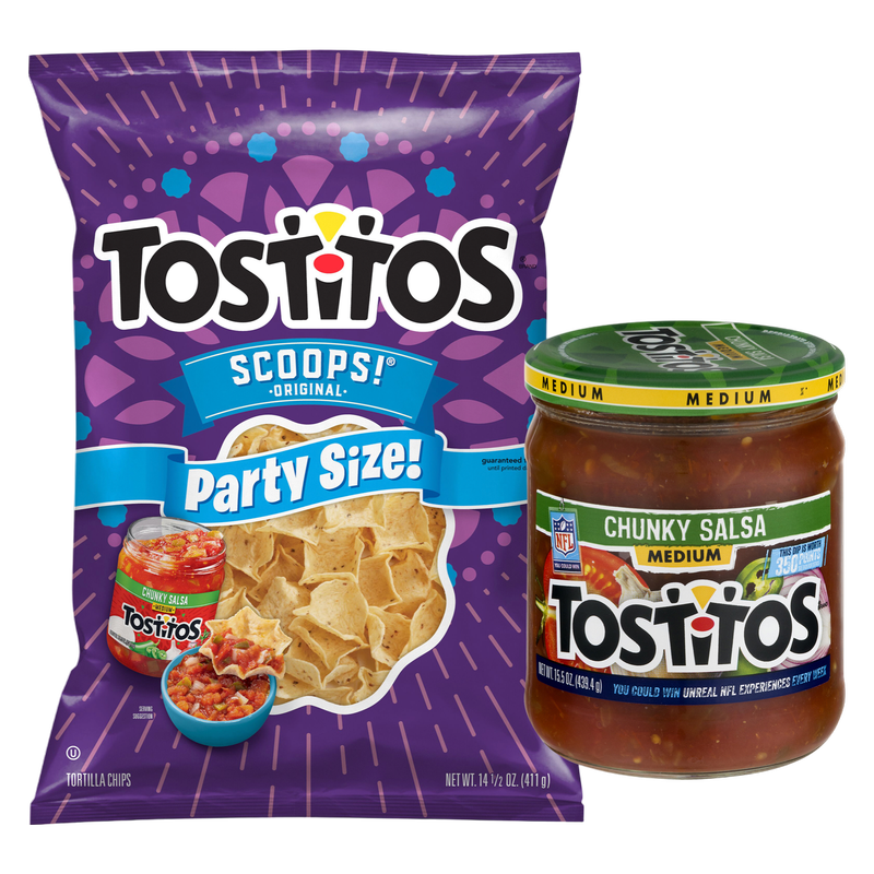 Tostitos Scoops Original Tortilla Chips 14.5oz & Tostitos Medium Chunky Salsa 15.5oz