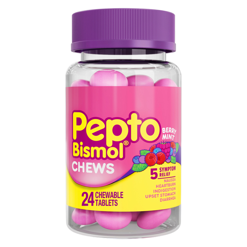 Pepto Bismol Chews, Digestive Relief, Berry Mint Flavor, 24 Chewable Tablets