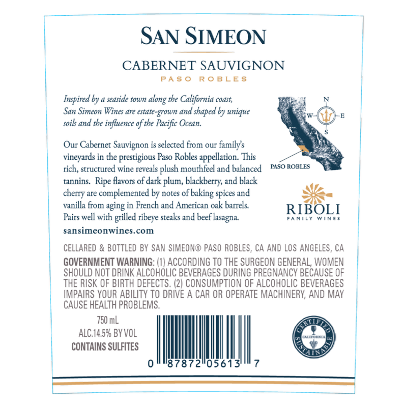 San Simeon Cabernet 750ml