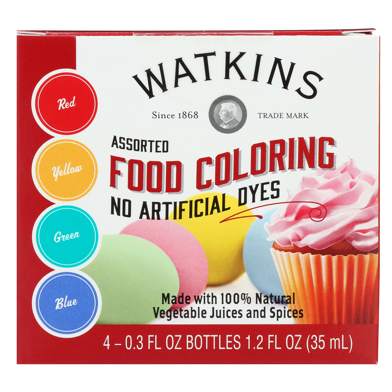 Watkins Food Coloring Assorted Colors 4ct 1.2oz