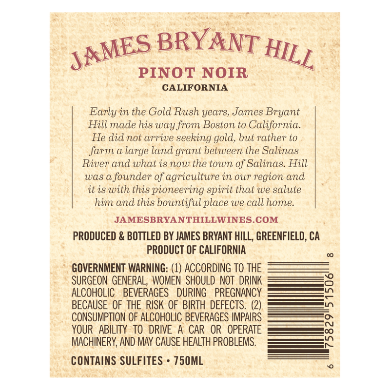 James Bryant Hill Pinot Noir 750ml