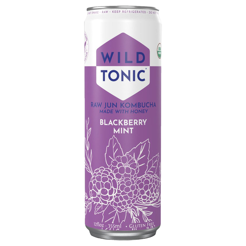 Wild Tonic Blackberry Mint Kombucha 12oz Can