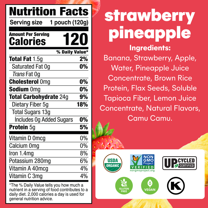 Noka Strawberry Pineapple Superfood Smoothie 6pk 4.22oz Box