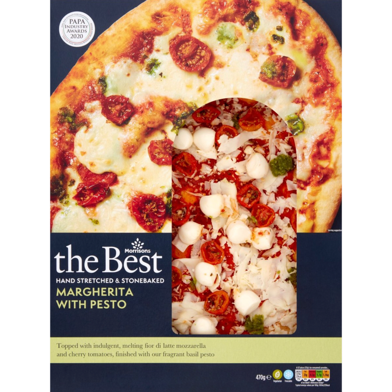 Morrisons The Best Margherita With Pesto Pizza, 465g