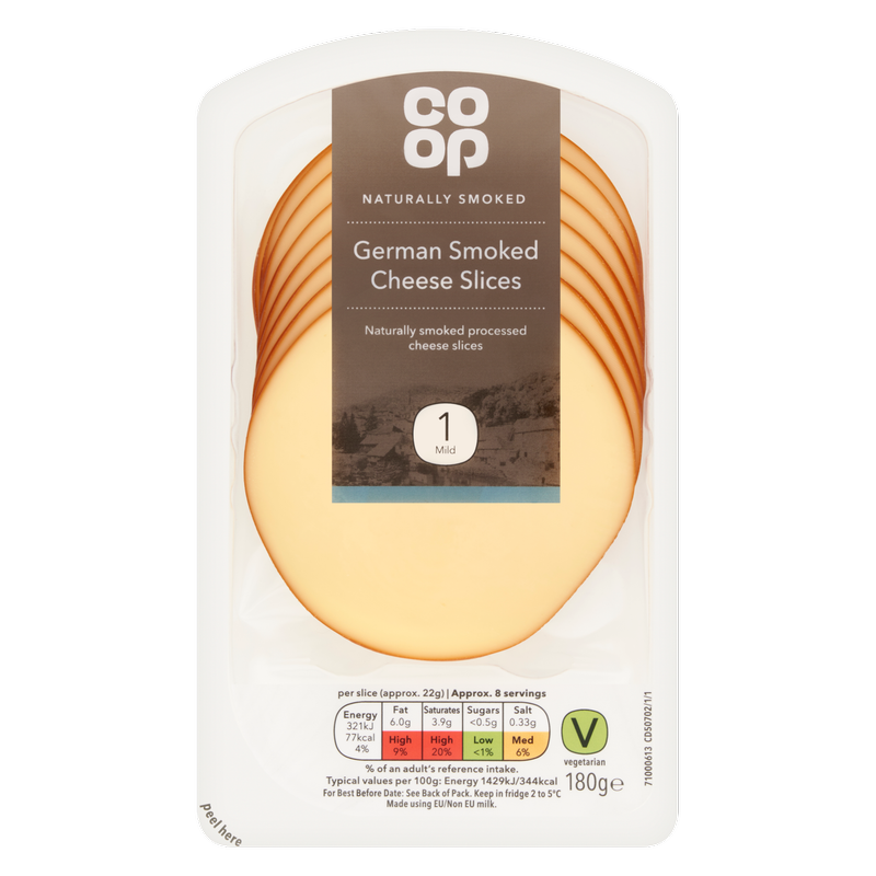 Co-op Smoked Cheese Slices, 180g