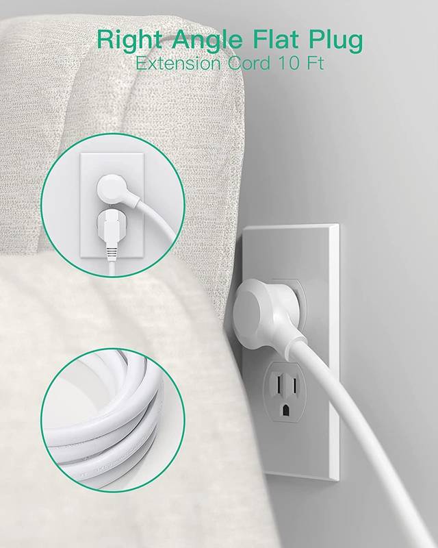 4-sided 8 Way Power Strip Surge Protector/ Extension Cord
