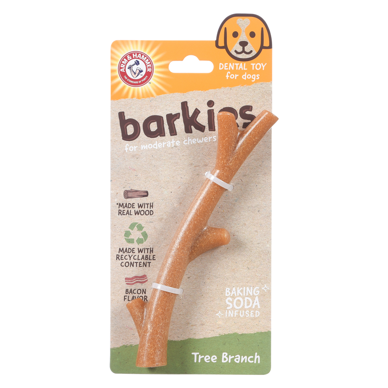Arm & Hammer Barkies Saw Dust Tree Branch Bacon Flavor Dog Toy 8"