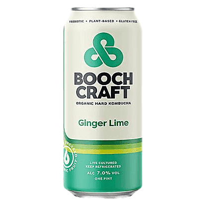 Boochcraft Kombucha Ginger Lime Single 16oz Can