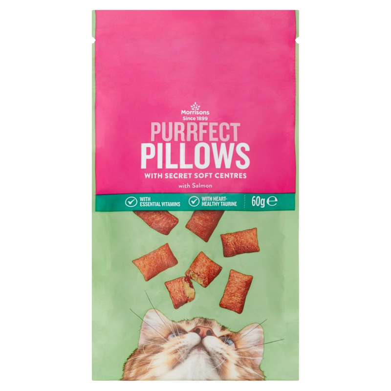 Morrisons Cat Snack Pillow with Salmon, 60g