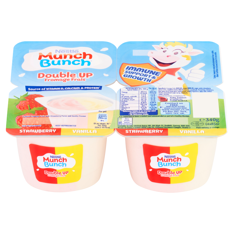 Munch Bunch Double Up Vanilla/Strawberry, 4pcs