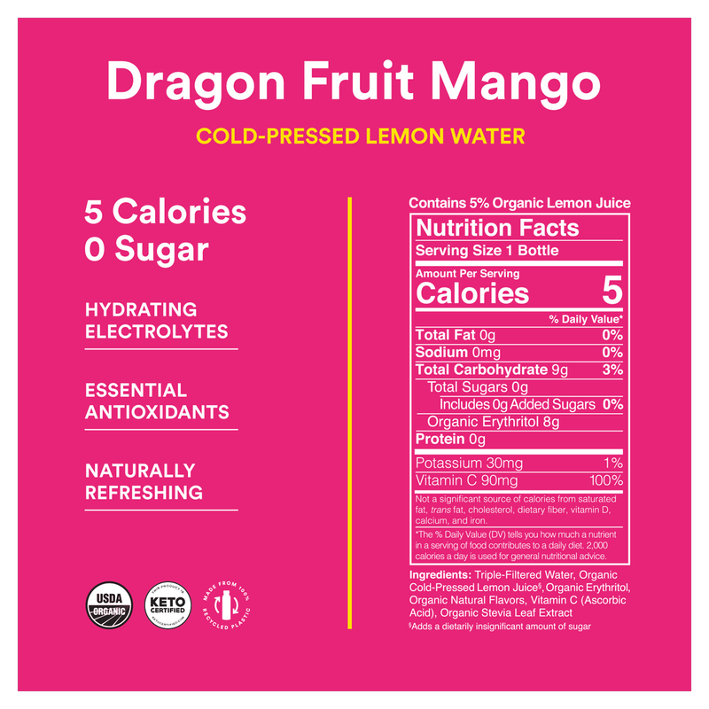 Lemon Perfect Dragon Fruit Mango 12oz Btl