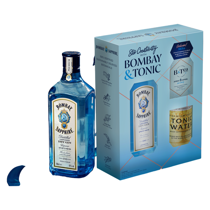 Bombay Sapphire Gin & Tonic Gift Box 750 mL (94 Proof)