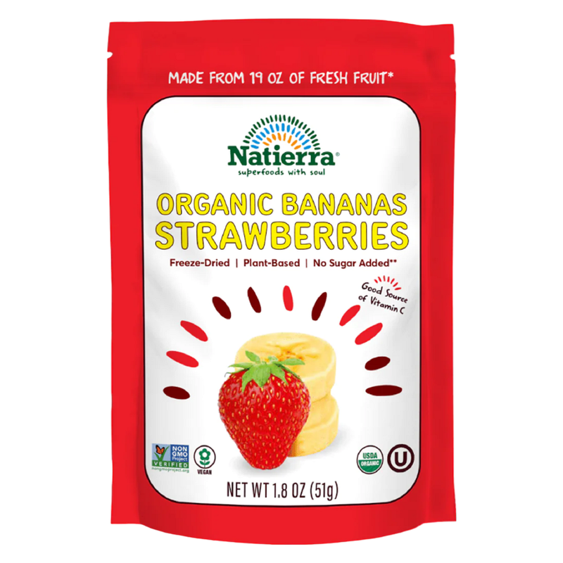 Natierra Freeze Dried Bananas and Strawberries Mix, 1.8oz