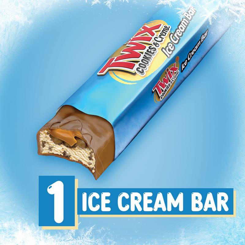 TWIX Cookies & Cream Milk Chocolate Ice Cream Bar, 1ct