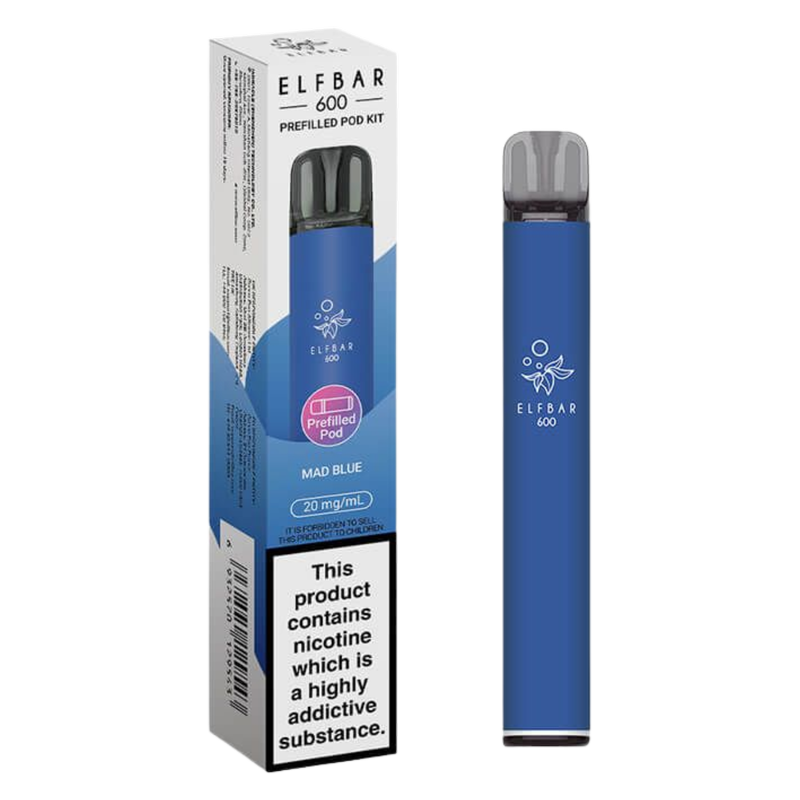 Elf Bar 600 Prefilled POD Kit Mad Blue 20mg, 1pcs
