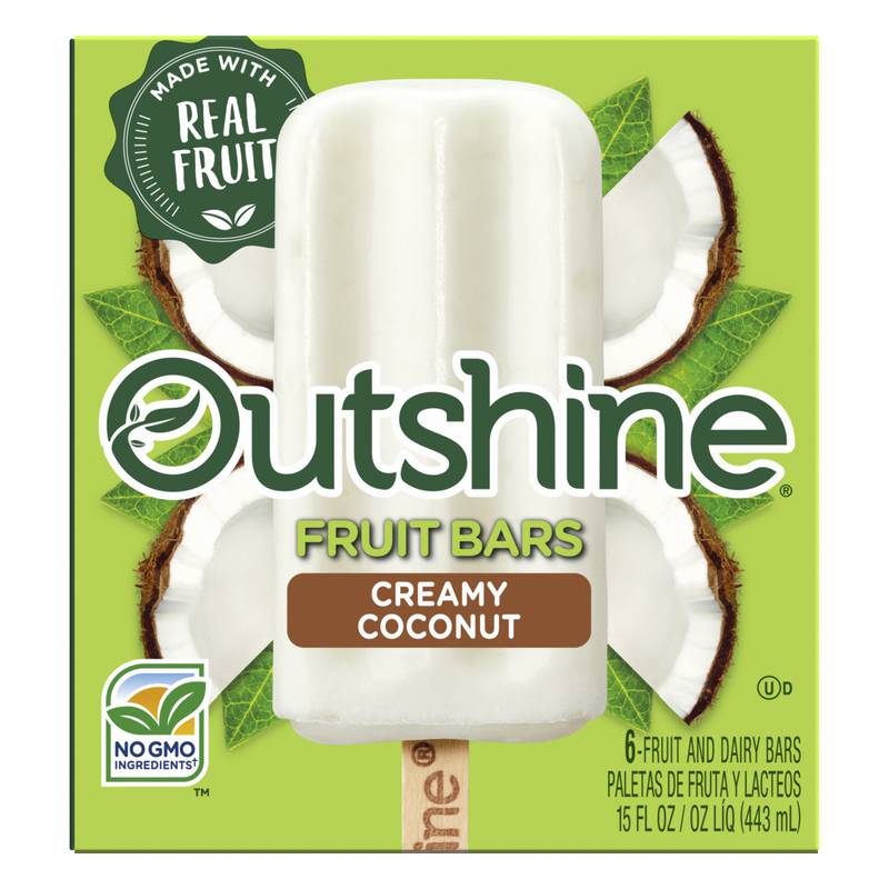 Outshine Creamy Coconut Frozen Fruit Bars, 6ct