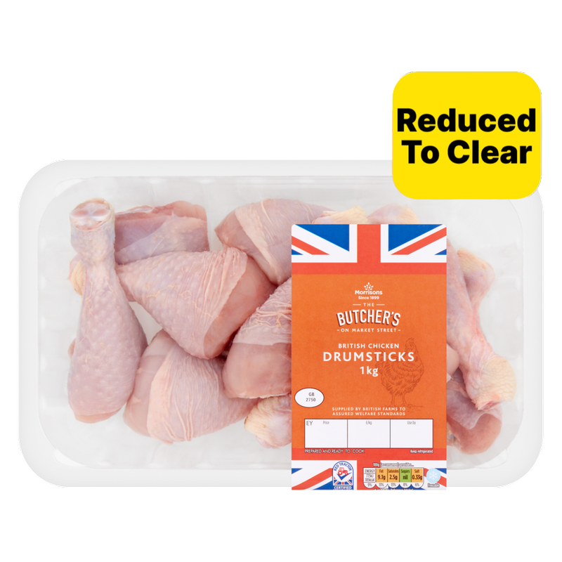 Reduced - Morrisons British Chicken Drumsticks, 1kg