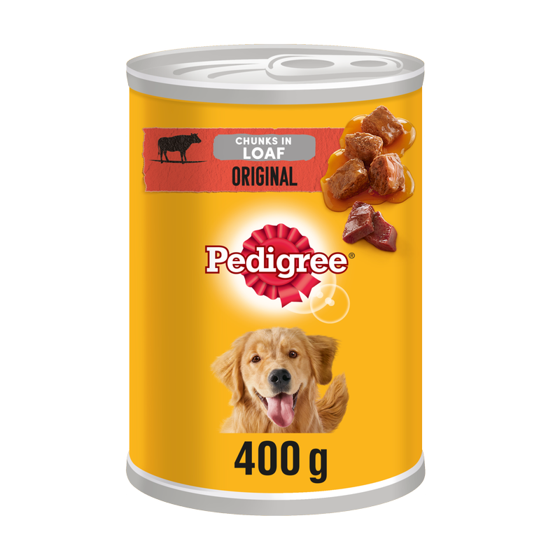 Pedigree Adult Wet Dog Food Tin Original in Loaf, 400g