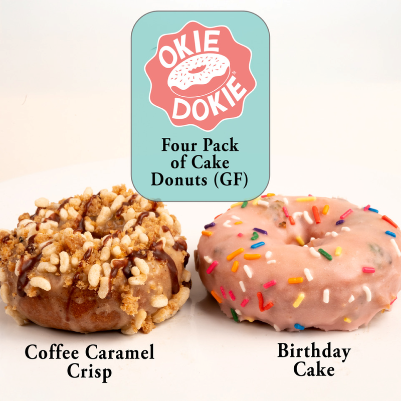Okie Dokie Gluten Free Cake Donuts, 4 Pack