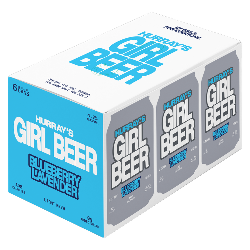 Hurray! Girl Beer Blueberry Lavender Light Beer 6pk 12oz  4.2% ABV