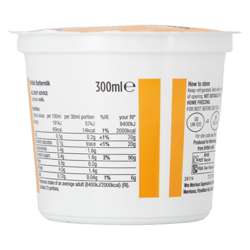 Morrisons British Buttermilk, 300ml