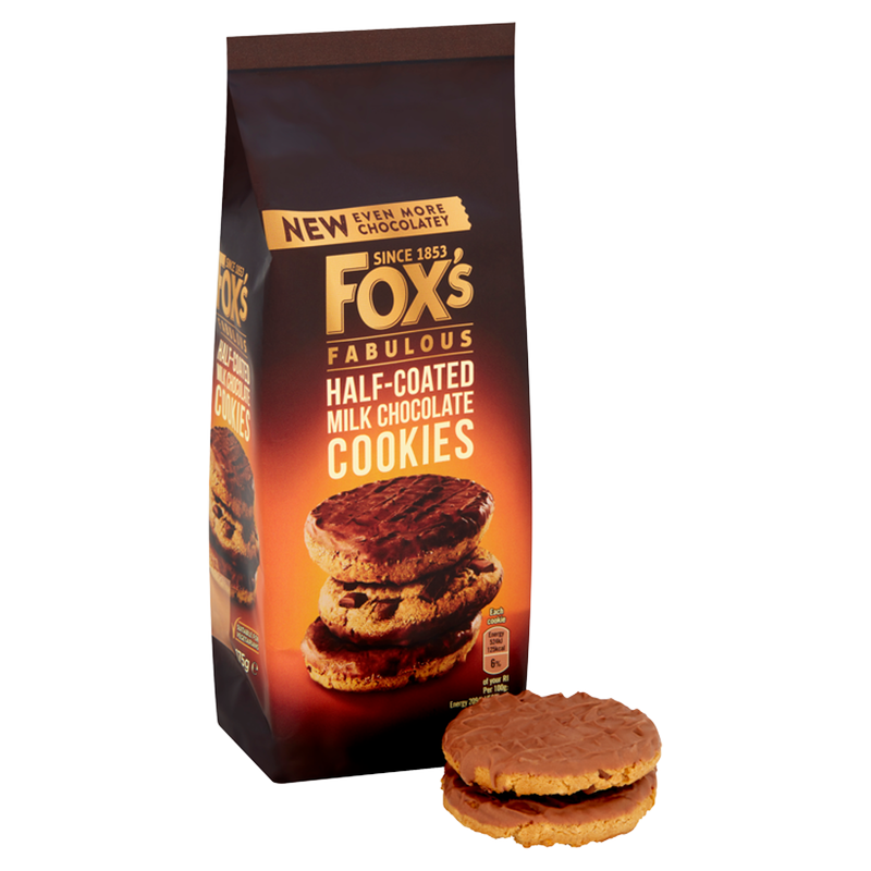 Fox's Fabulous Half-Coated Milk Chocolate Cookies, 175g